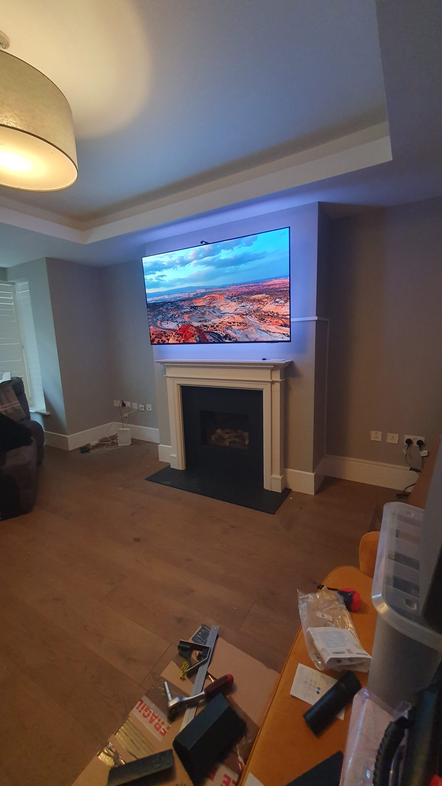 tv installer dublin 65 inch over mantelpiece tv Title
