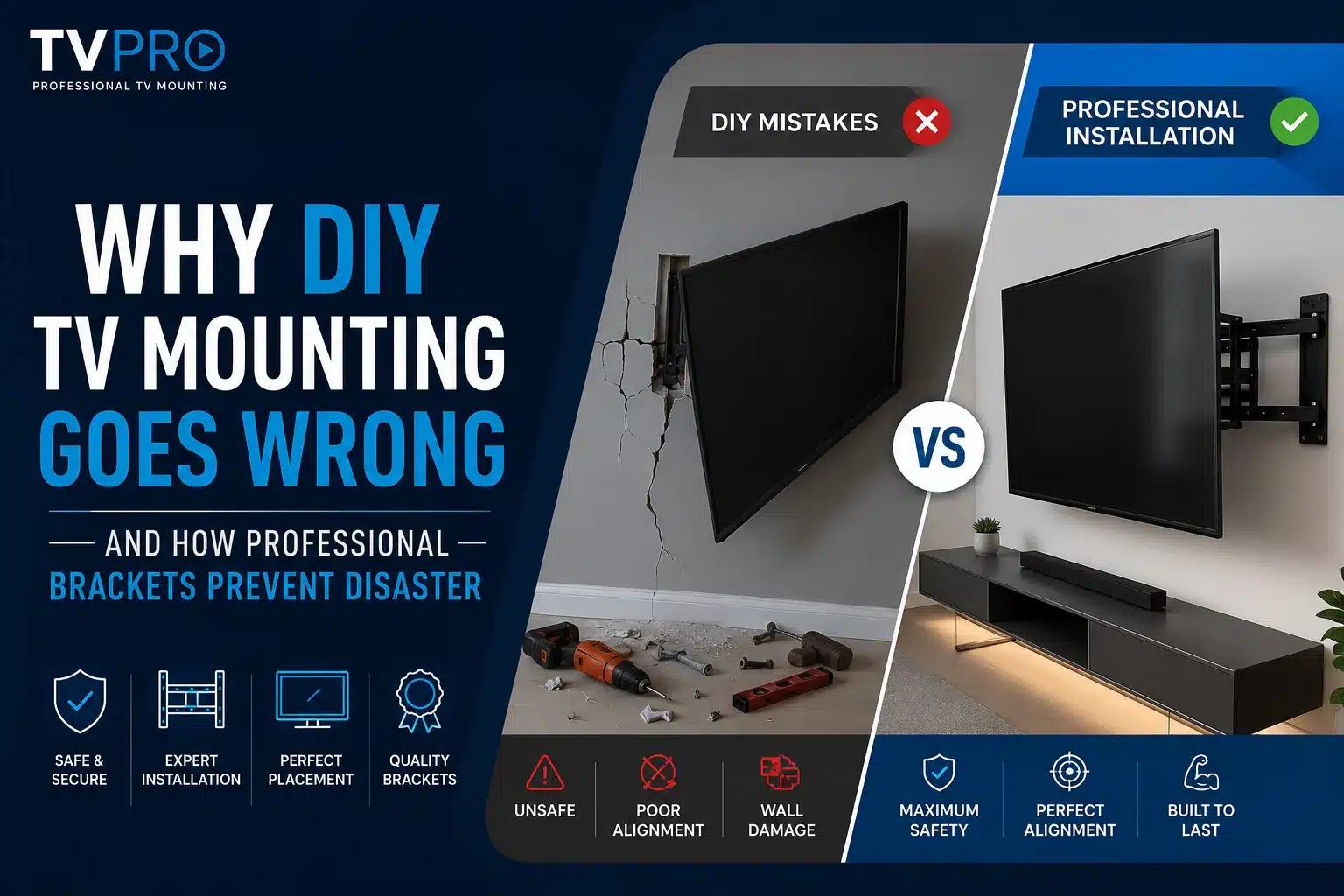 Why DIY TV Mounting Goes Wrong And How Professional Brackets Prevent Disaster