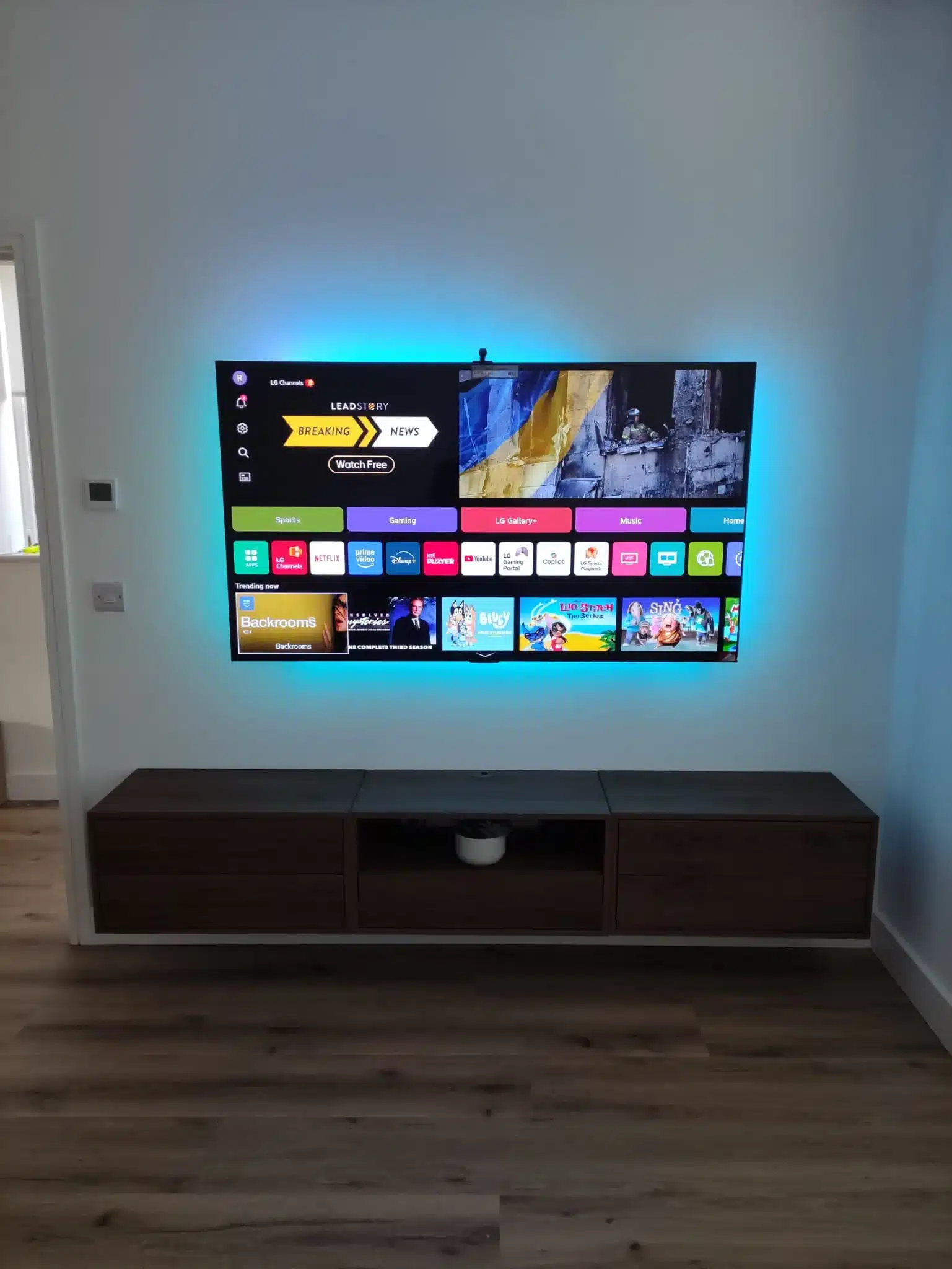 Complete 65″ TV wall mounting in Celbridge, Co. Kildare.