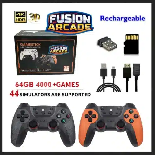 Fusion Retro Arcade console with two wireless controllers and over 4,000 classic games