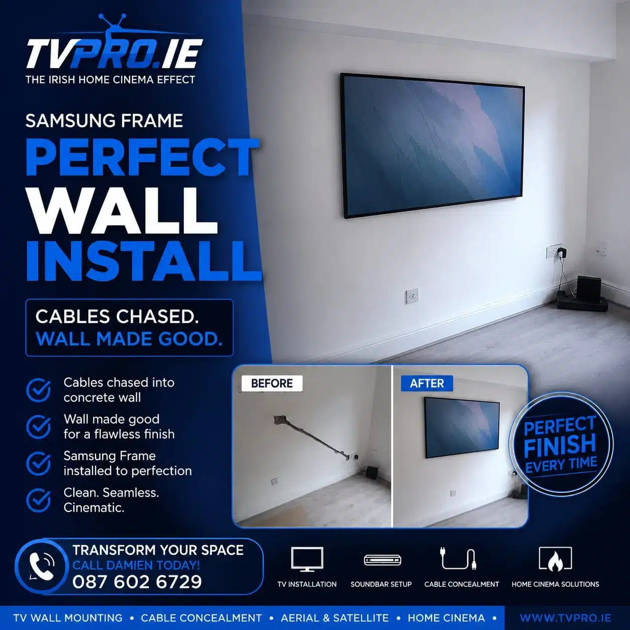 Samsung Frame TV Installation Dublin & Surrounding Counties 3 Premium Samsung Frame installation by TVPro